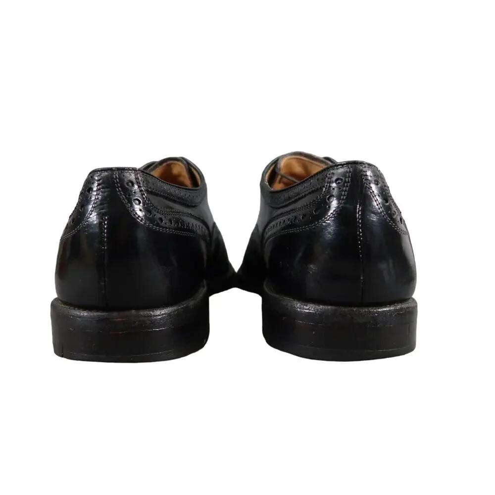 Allen Edmonds Shoes Mens 11 Oxford Leather Black Classic Brogue Cap Toe Formal